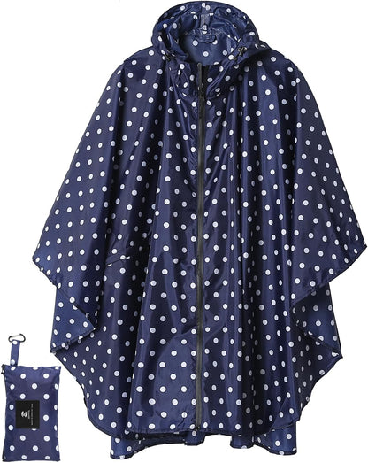 Saphirose Unisex Rain Poncho Waterproof Raincoat Hooded for Adults Women with Pockets