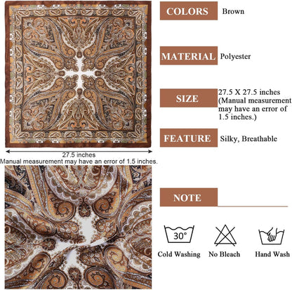 1 Pcs 27.5 Inches Satin Head Scarf Silk like Hair Scarf Stain Bandana Hair Wrap Neck Scarf for Women