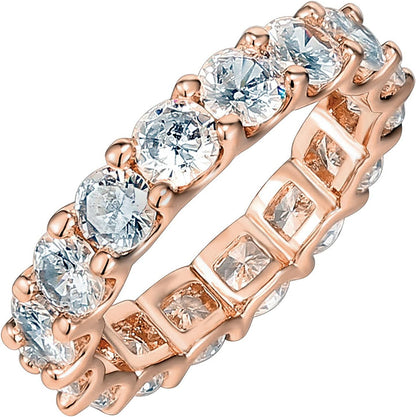 PAVOI 14K Gold Plated Cubic Zirconia Love Rings - 4Mm Stackable for Women