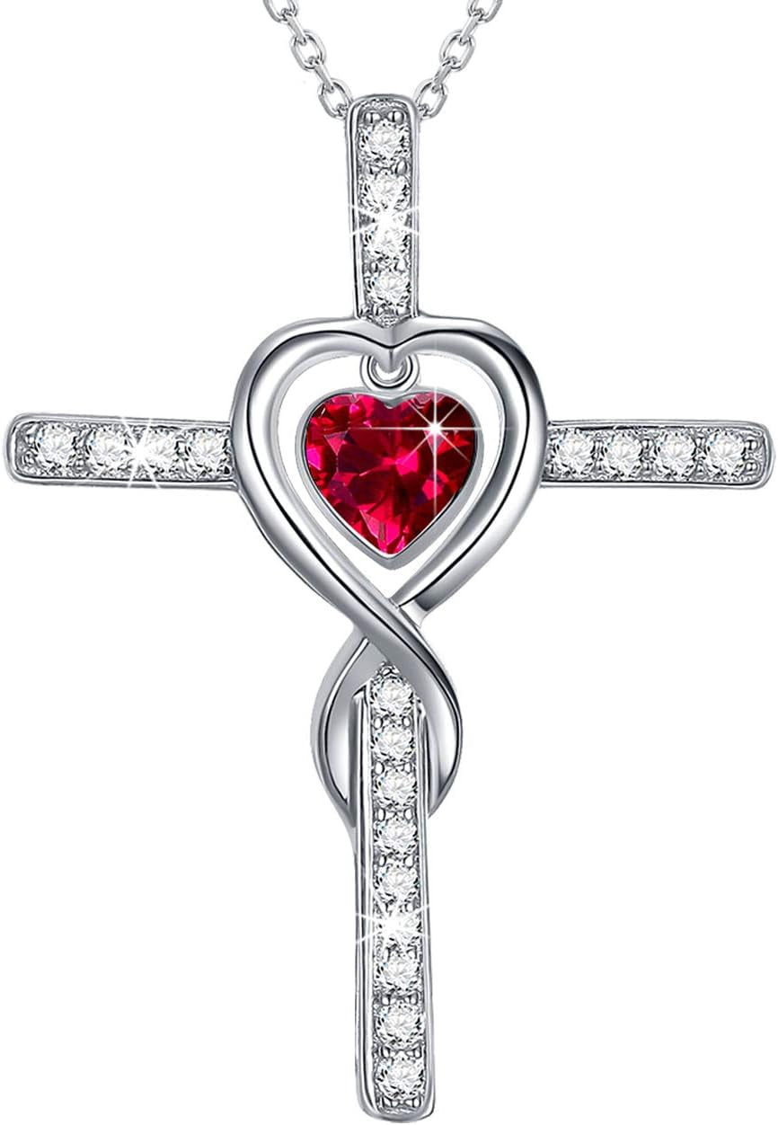 Dorella Love Infinity Christmas Jewelry for Women Birthday Gifts Wife Mom December January Birthstones Blue Topaz Garnet and More Stones Jewelry 925 Sterling Silver