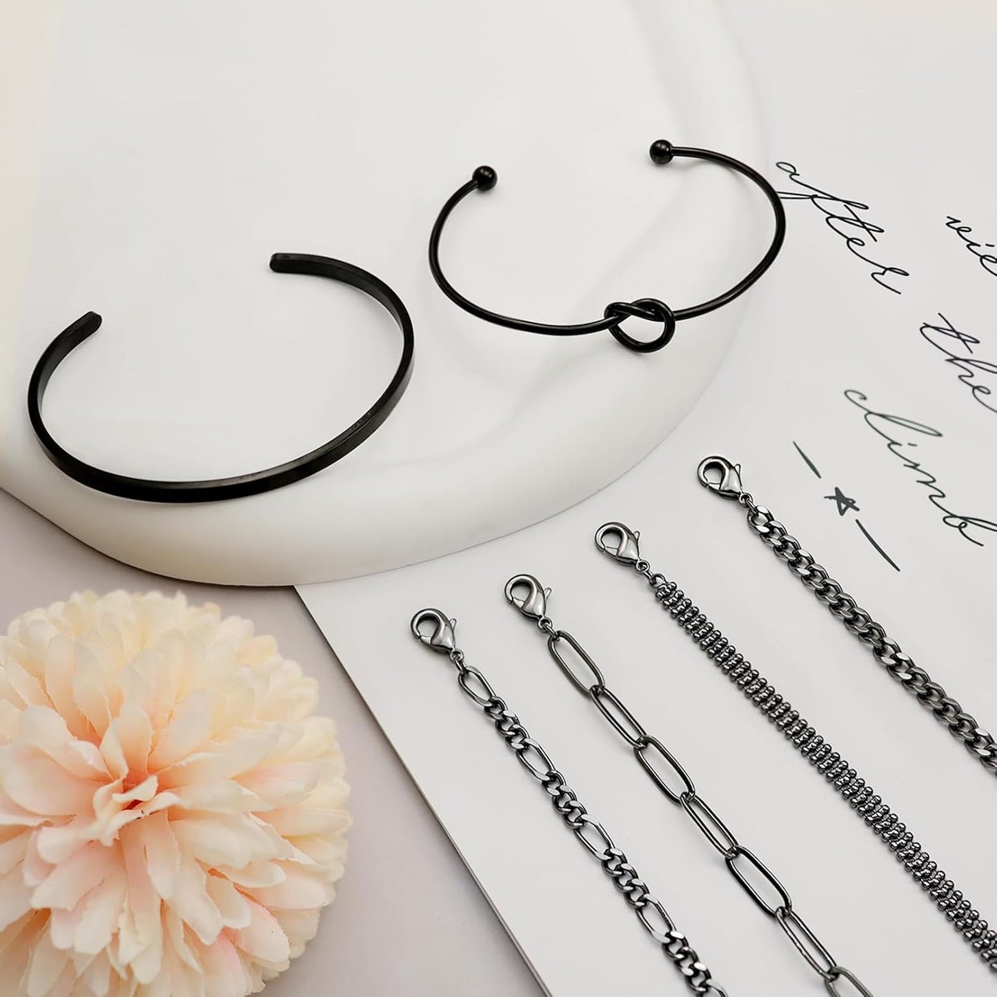 Stainless steel knot infinity bangle bracelets stackable set