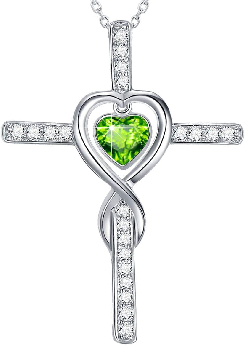 Dorella Love Infinity Christmas Jewelry for Women Birthday Gifts Wife Mom December January Birthstones Blue Topaz Garnet and More Stones Jewelry 925 Sterling Silver