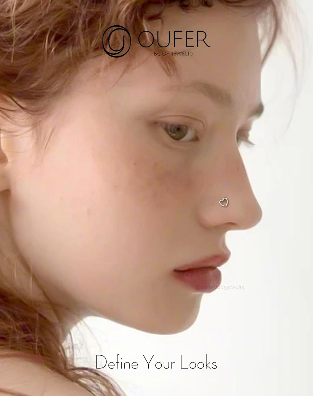 OUFER 925 Sterling Silver Nose Rings, Nose Studs for Women, Cute Nose Nostril Piercing Jewelry, L-Shaped 20G Silver Nose Rings Studs