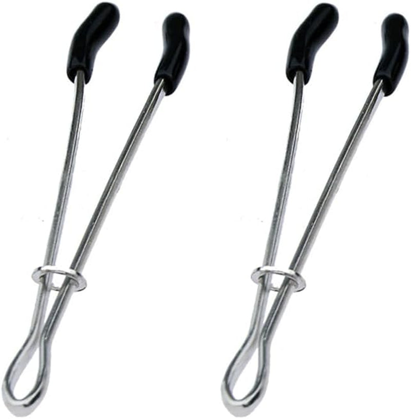 2Pcs Non-Piercing Nipple Rings with Weight Pendant - Stainless Steel Clips Adjustable Body Jewelry Fake Nipple Piercings