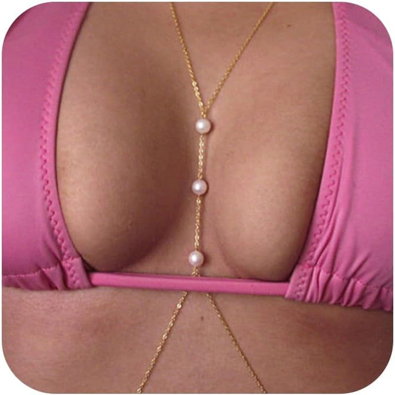 MODRSA Body Chain Belly Chain Silver Gold Waist Chain Body Chain Jewelry for Women Body Jewelry for Women Waist Chains Belly Chains for Women Chain Bra Lingerie