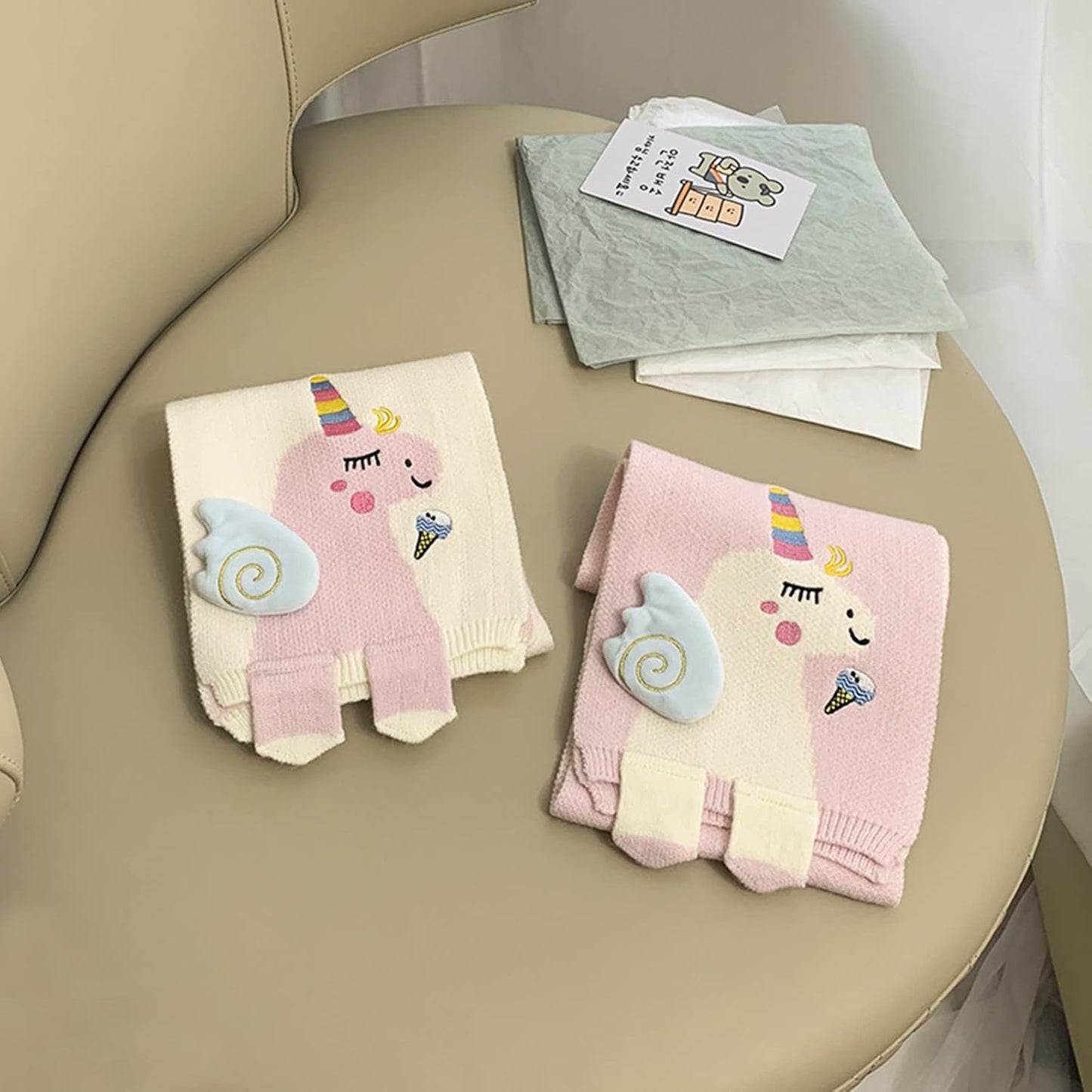 Kids Winter Scarf Toddler Girls Cute Knit Scarf Baby Warm Scarves Neck Warmer