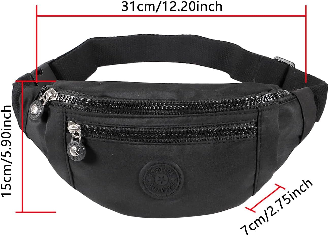 Phone fitting demonstration in large fanny pack