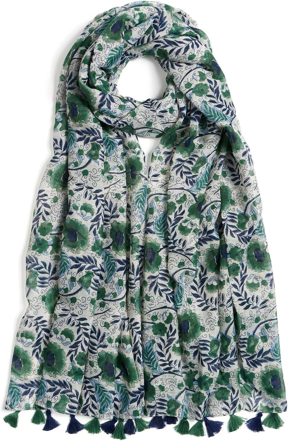 Scarf for Women Lightweight Soft Floral Leopard Printed Scarves Fall Winter Fashion Shawl Wrap with Fringe