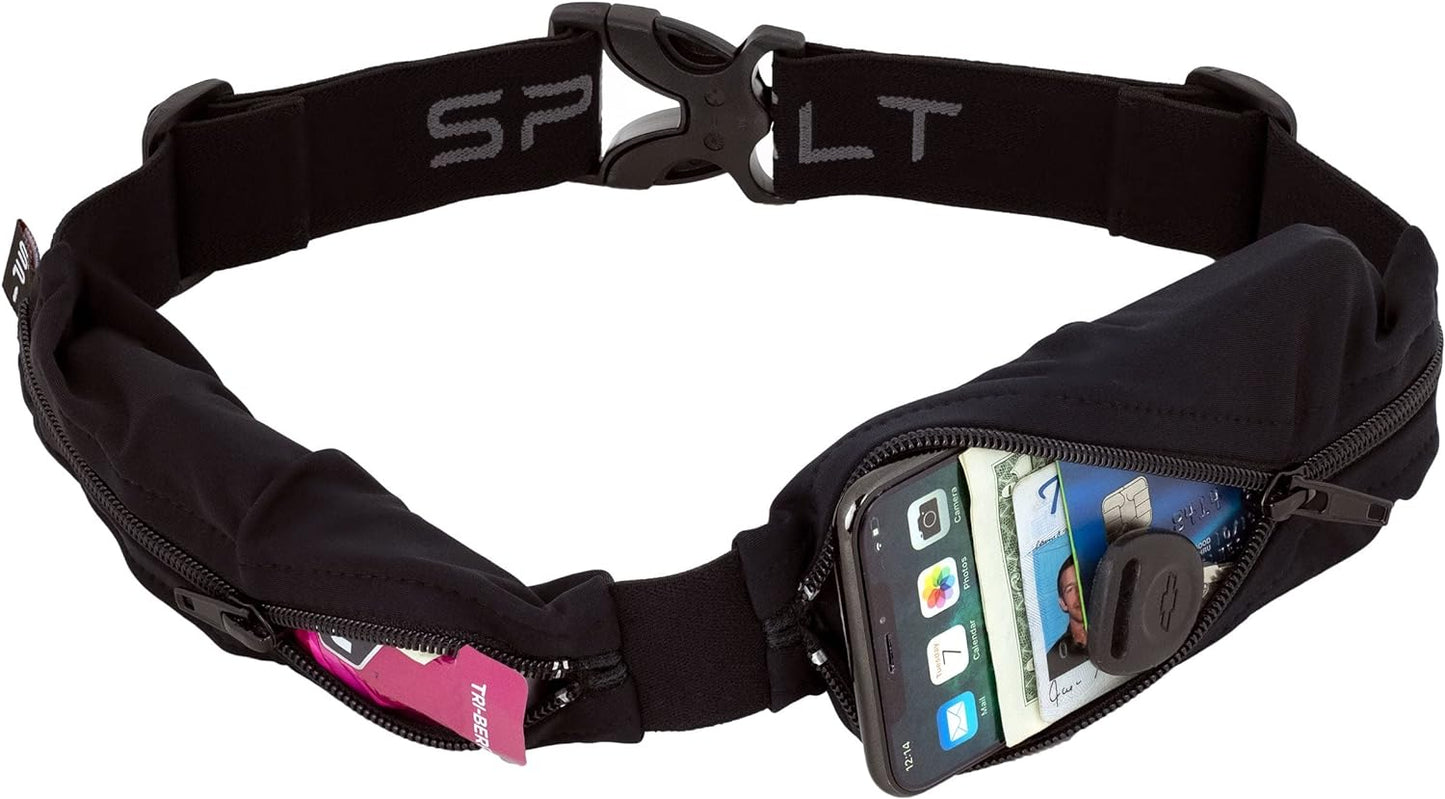 No-bounce waist pack worn by female runner during exercise