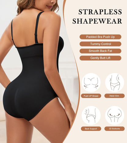 Seamless tummy control tube top body shaper side profile
