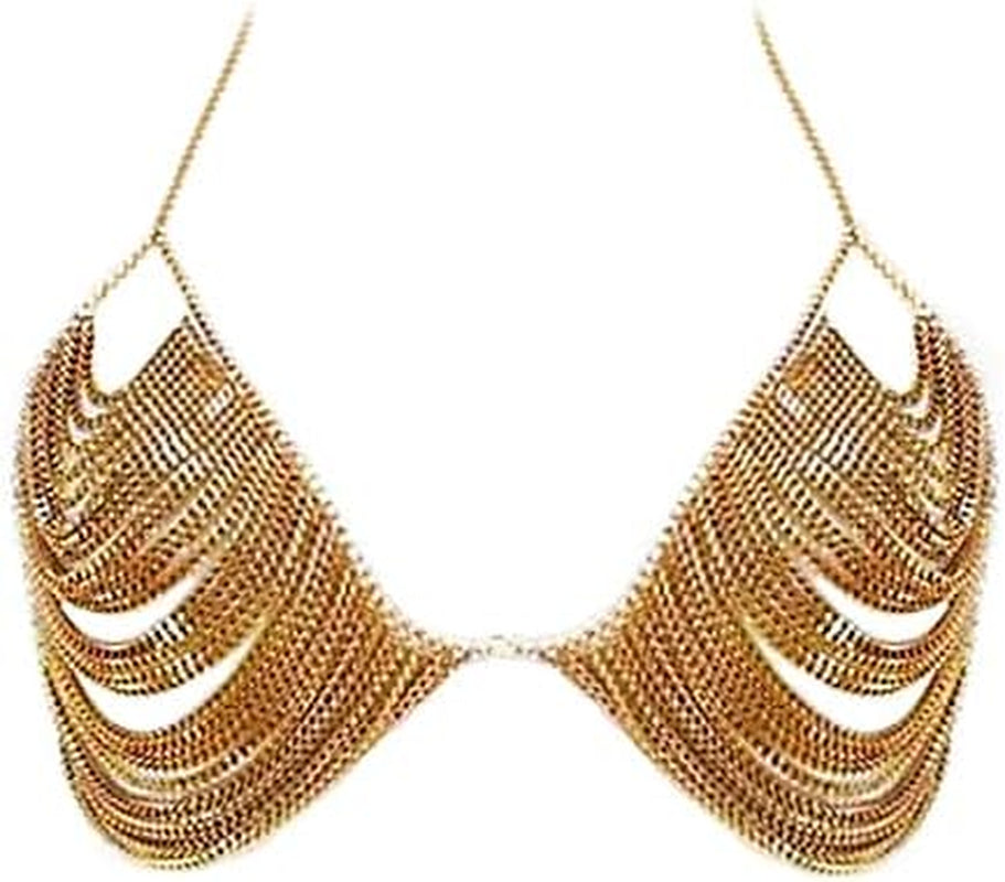 YWCUTE Women'S Sexy Body Chain Multi Layer Chest Chain Fashion Bra Chain Accessories Gift Body Jewelry