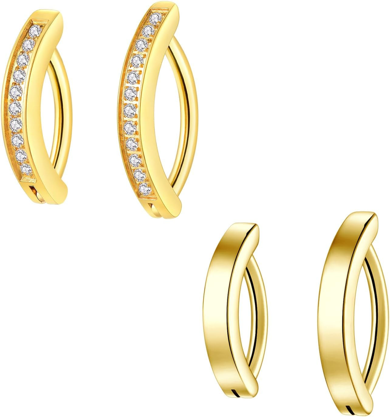 14G Clicker Belly Button Ring，Surgical Stainless Steel Hinged Belly Button Rings Belly Barbell Piercing Navel Barbell Body Jewelry 2PCS