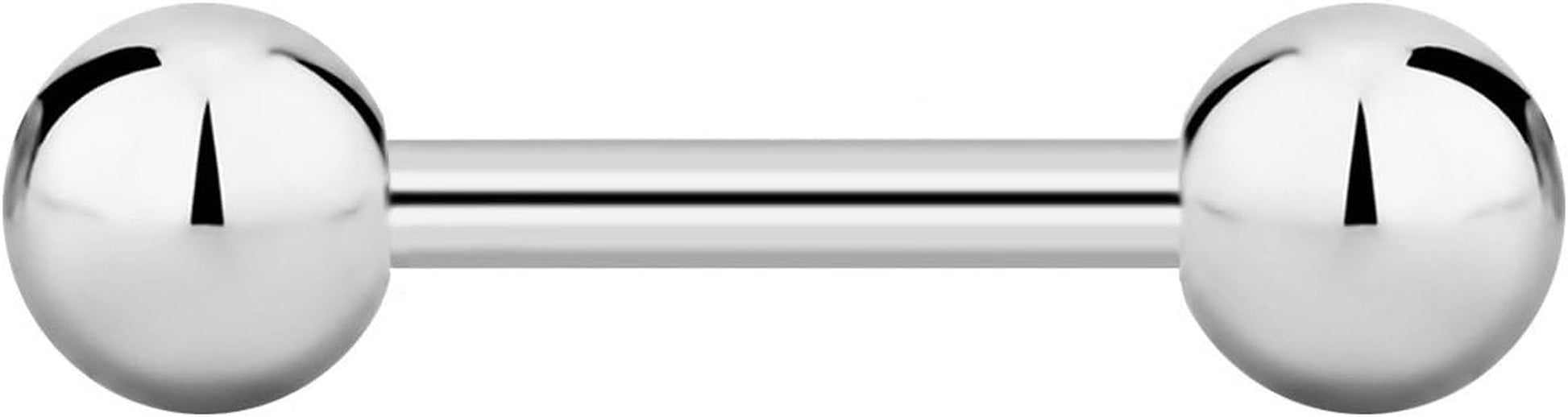 Forbidden Body Jewelry Nipple Barbell, Nipple Bars, Silver Nipplerings Piercing Surgical Steel 8G - 18G Straight Barbell Body Jewelry (Sold Individually)