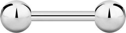 Forbidden Body Jewelry Nipple Barbell, Nipple Bars, Silver Nipplerings Piercing Surgical Steel 8G - 18G Straight Barbell Body Jewelry (Sold Individually)