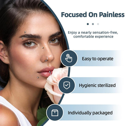 153Pcs Piercing Kit: 12G, 14G, 16G, 20G Needles & 316L Stainless Steel Jewelry for Nose, Belly, Lip, Ear & More