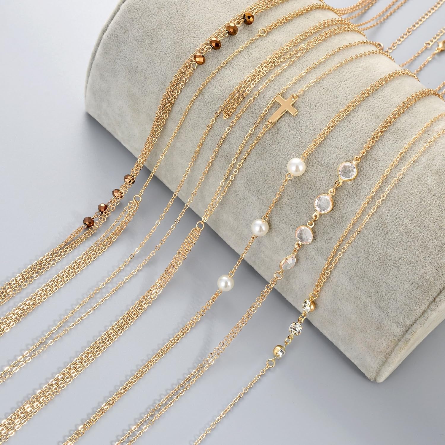 Tornito 4-8Pcs Sexy Body Chain Belly Waist Chain Necklace Summer Beach Bikini Bra Body Jewelry for Women Gold Tone