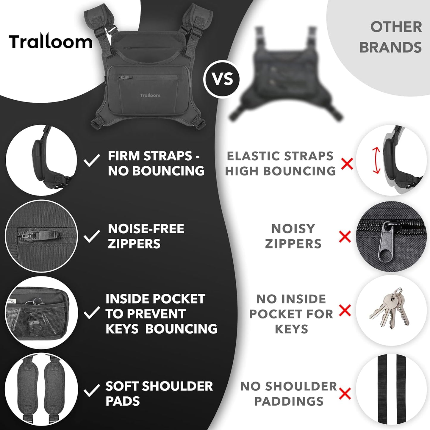 Water repellent vest with integrated phone holder pocket detail