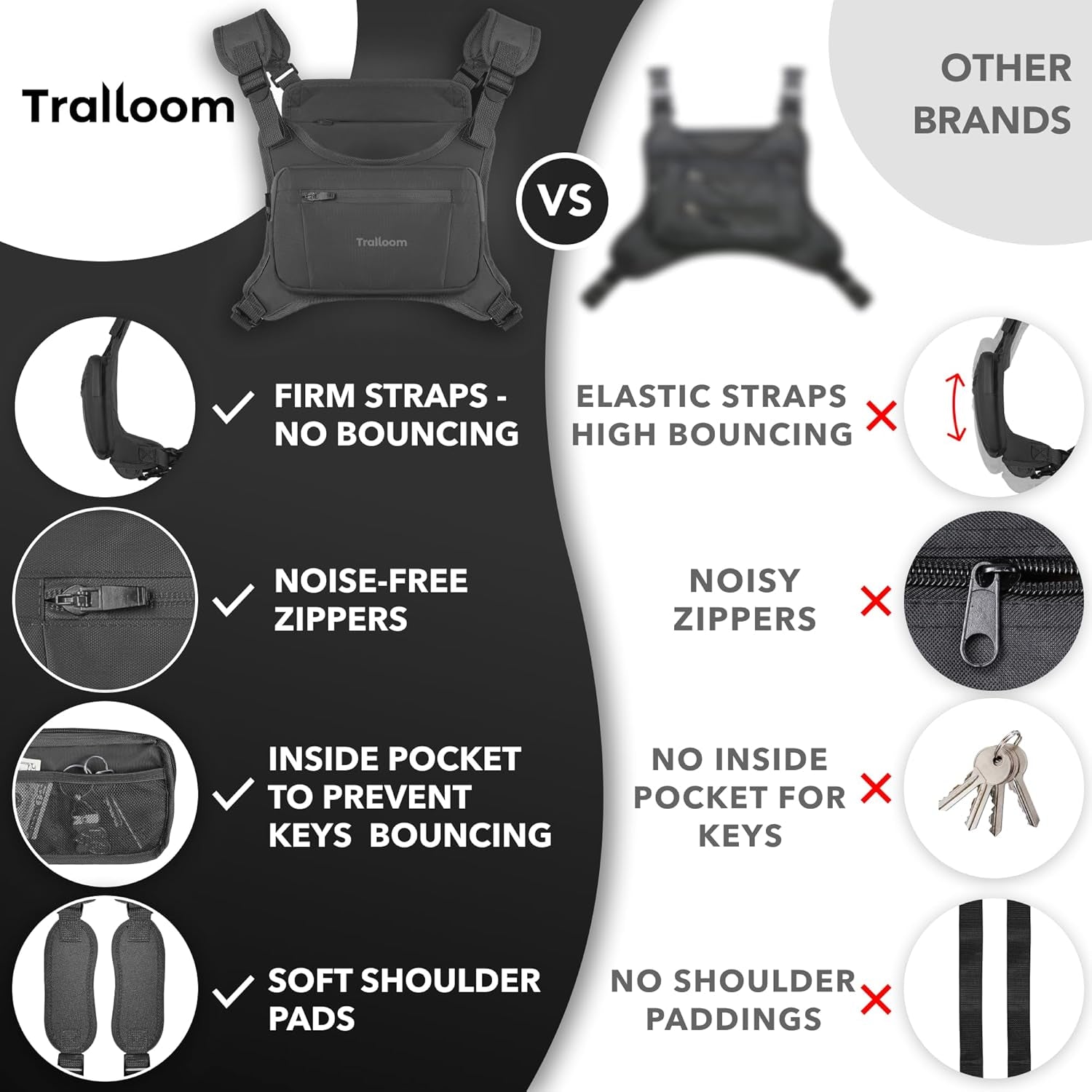Water repellent vest with integrated phone holder pocket detail