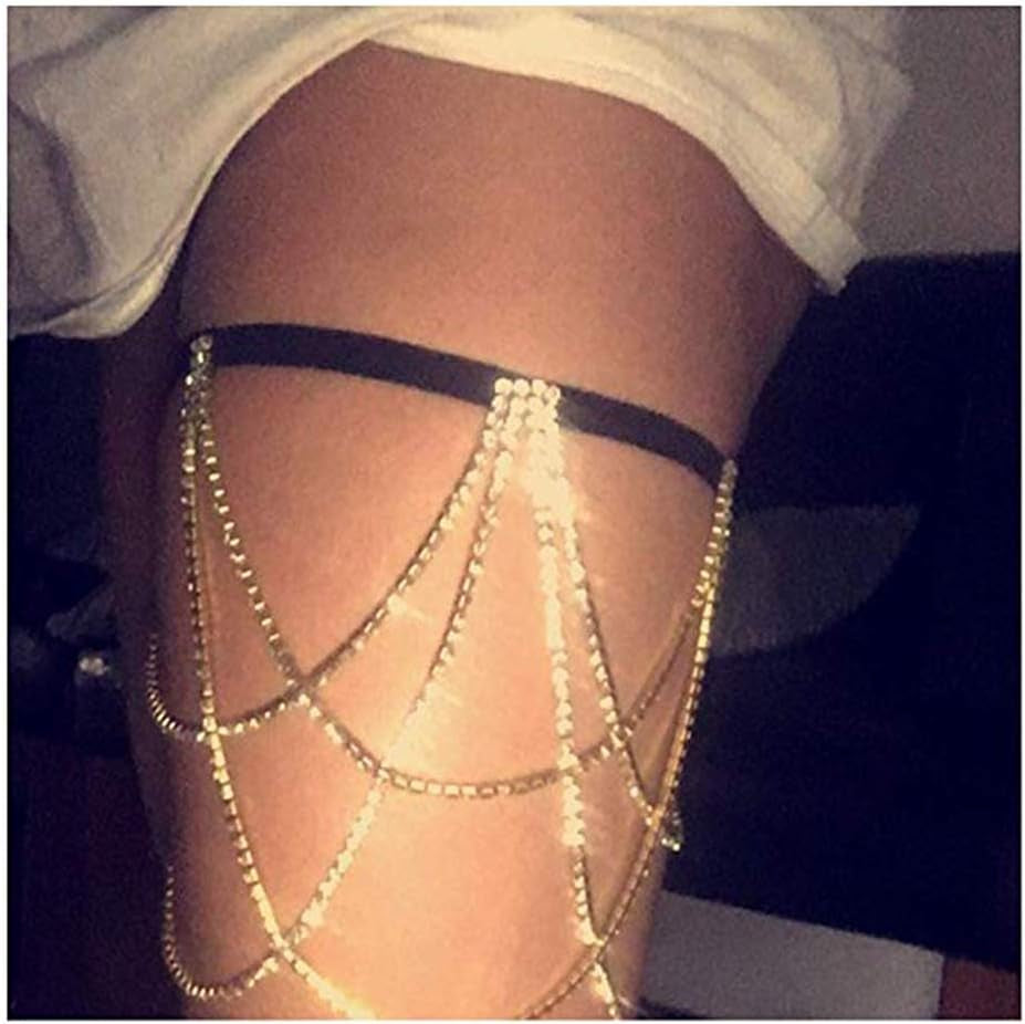 Sexy Rhinestone Body Chain Jewelry - Thigh and Leg Chain Bracelet for Party Beach Accessories