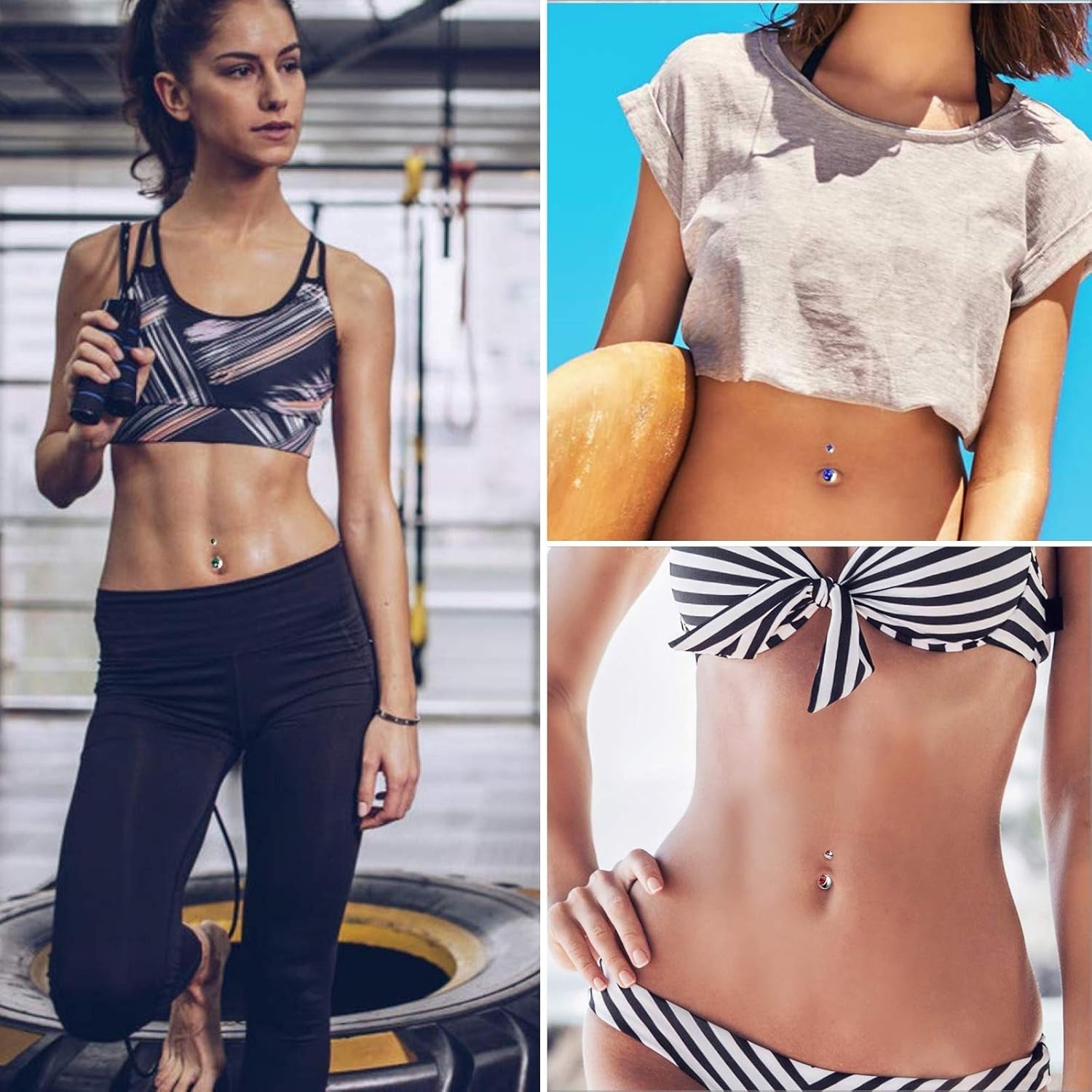 OMAIGAR Belly Rings for Women, Surgical Stainless Steel Belly Button Rings, Ideal Gift with Cute Package