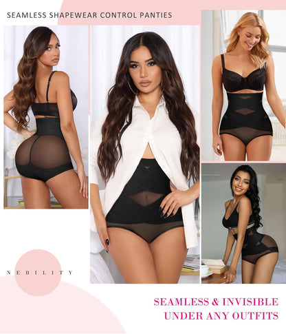 Nebility tummy control panty side profile demonstrating flexible support
