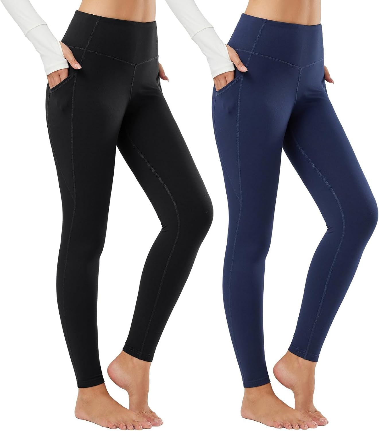 Baleaf Winter Clothing Women Leggings Fleece Lined Tights Thermal Warm Thick Cold Weather Gear 1 Pockets