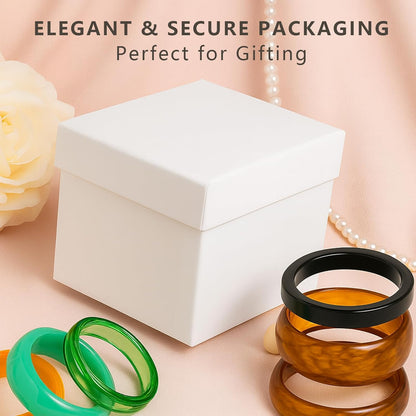 Set of Chunky Acrylic Resin Bangle Bracelets for Women, Retro Brown and Colorful Stackable Bangles, Statement Jewelry Gift