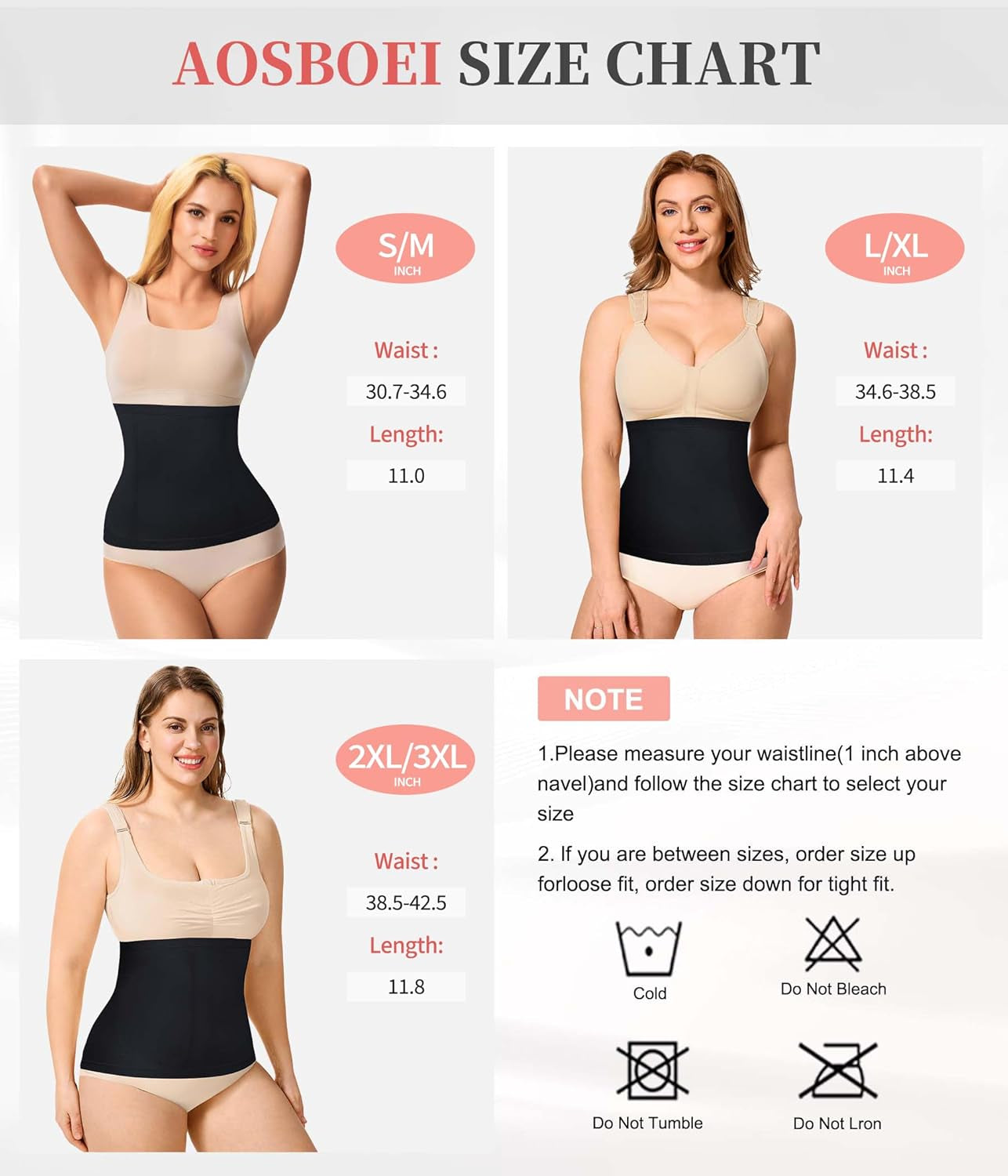 Waist cincher recovery belt sizing and fit guide