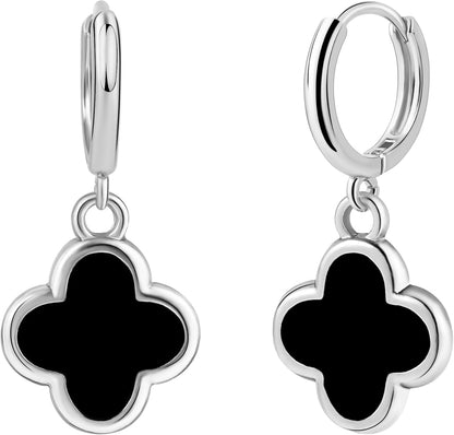 Gold Cherry Bow Heart Drop Dangle Earrings, Huggie Hoop Style, Hypoallergenic Non Tarnish Delicate Ribbon Butterfly Design Dainty Shiny Sensitive Ear for Women Gifts