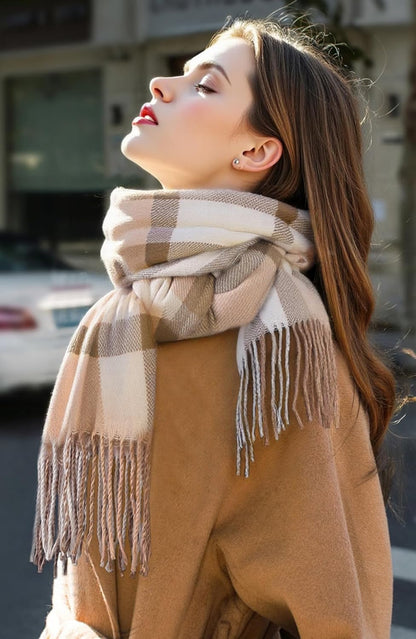 Pleneal Scarf for Women, Womens Winter/Fall Scarf,Long Plaid Shawls and Wraps, Cashmere Feel Blanket Pashmina Scarves