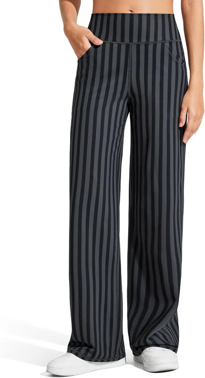 Promover Wide Leg Pants Woman Yoga Pants with Pockets Stretch Loose Casual Lounge Sweatpants Petite/Regular/Tall