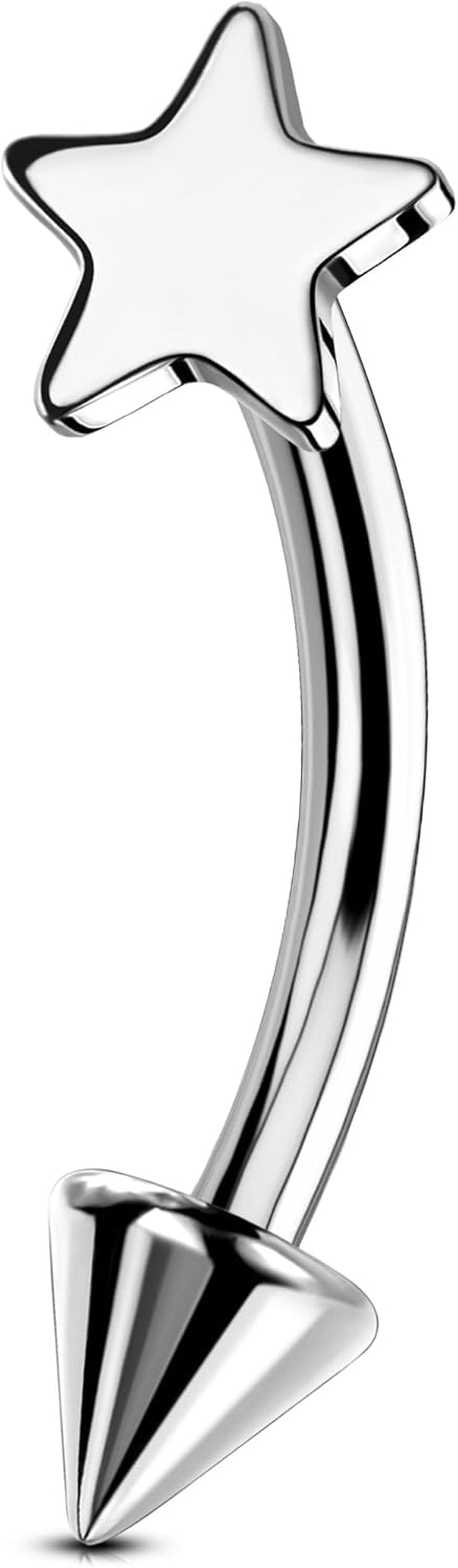 OUFER Rook Piercing Jewelry, G23 Solid Titanium Eyebrow Rings, Heart Vertical Labret Lip Jewelry, 16G Curved Barbells, Daith Rook Earrings for Women Men