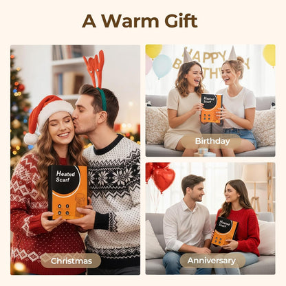 WELUK Heated Scarf for Women Men with 5000Mah Rechargeable Battery, 3 Temperature Settings Winter Electric Heating Neck Scarf