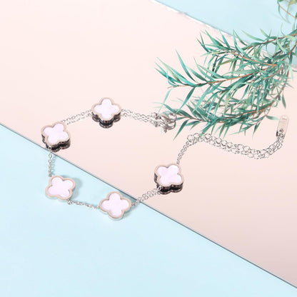 3PC Clover Bracelets Set 18K Gold Plated Lucky Clover Bracelet Women Adjustable Link Bracelets Cute Gold Jewelry