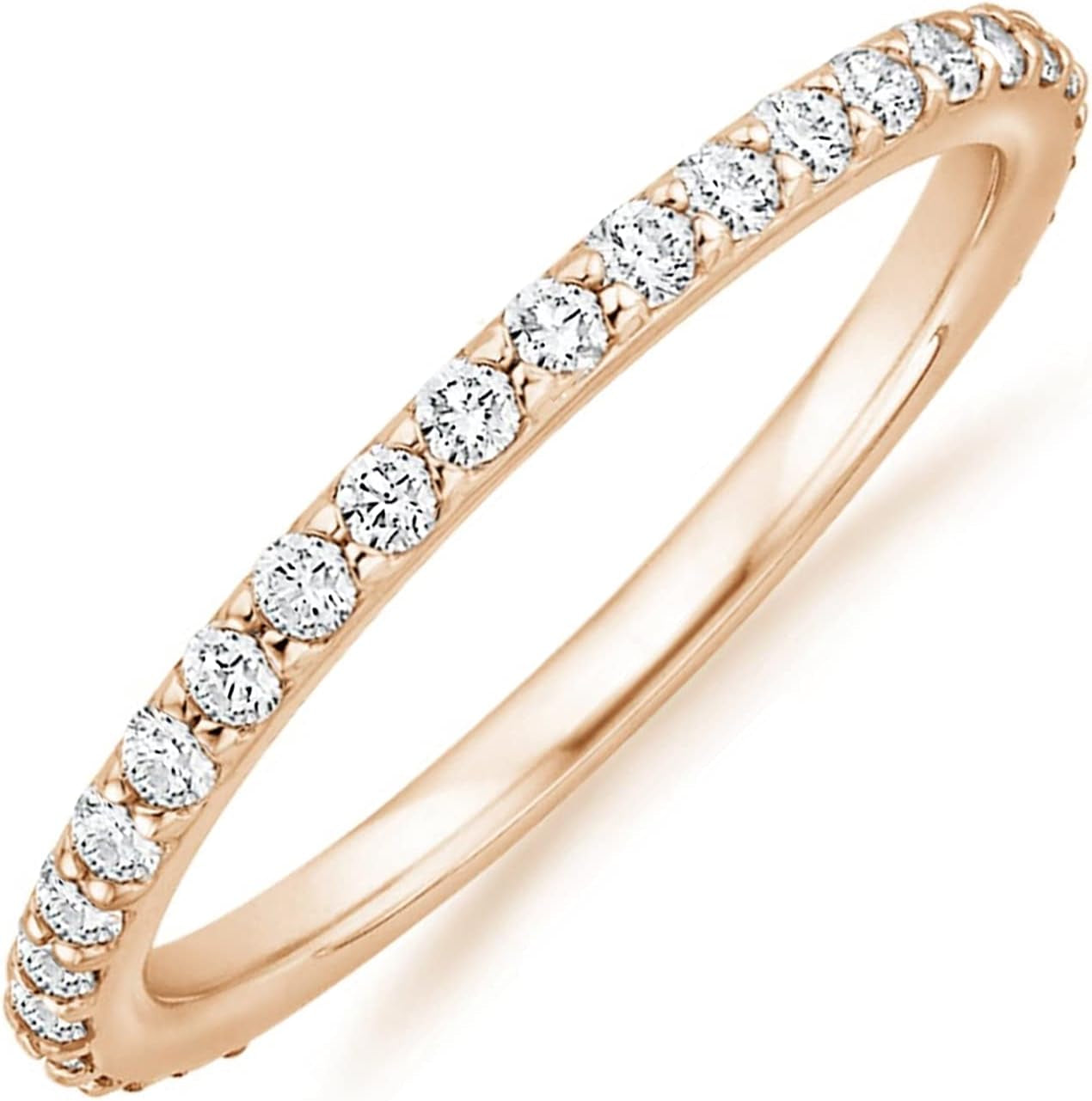 14K gold plated stackable rings perfect for women's wedding jewelry
