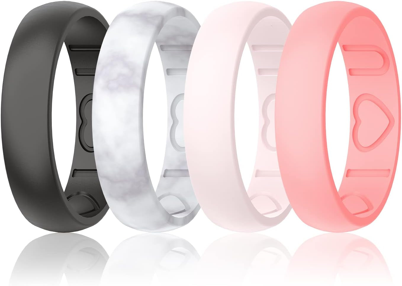 Eight-ring silicone wedding band collection