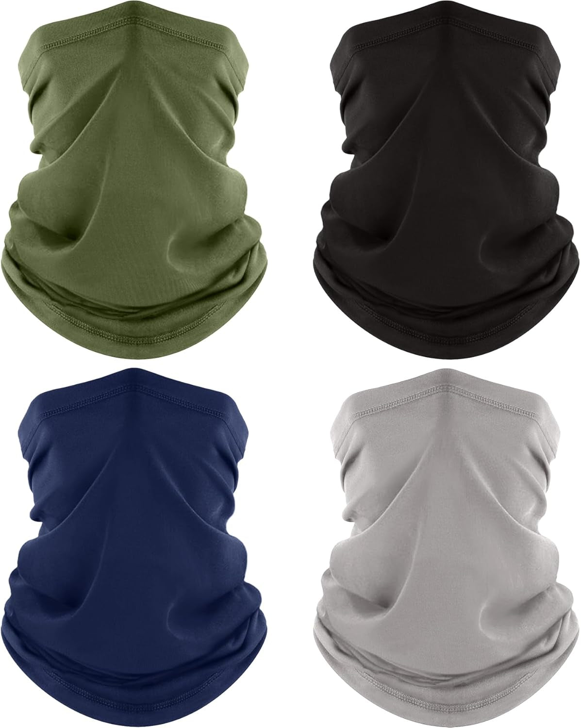 4 Pack Neck Gaiter, Cooling Breathable Face Mask UV Protection Scarf Hiking Bandana for Men/Women