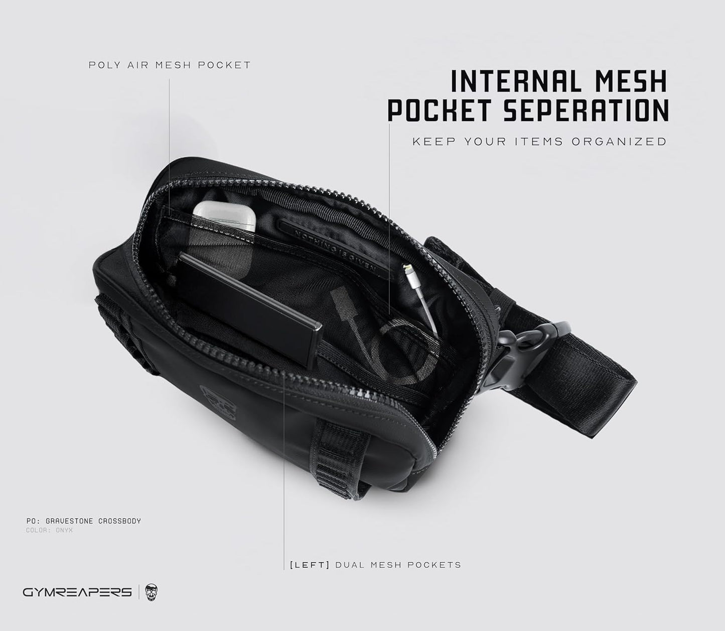Multiple storage compartments inside travel crossbody bag for women