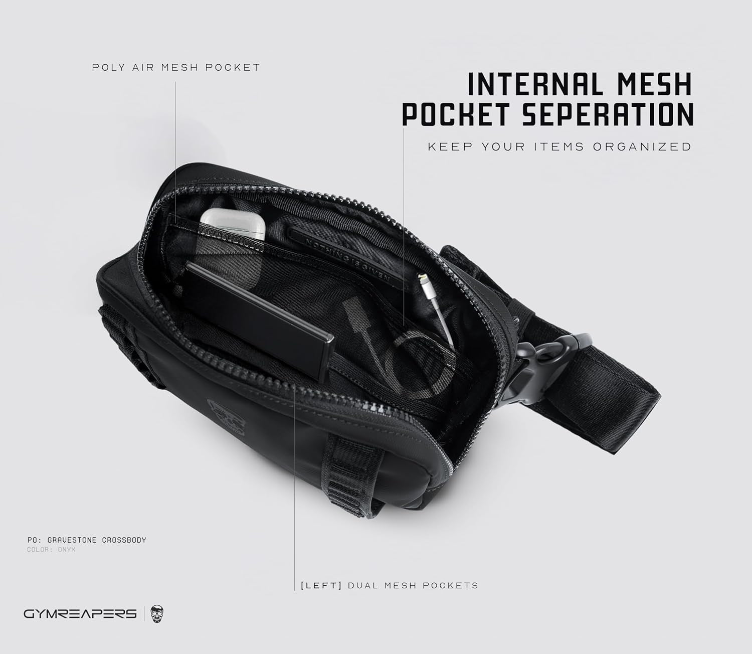 Multiple storage compartments inside travel crossbody bag for women