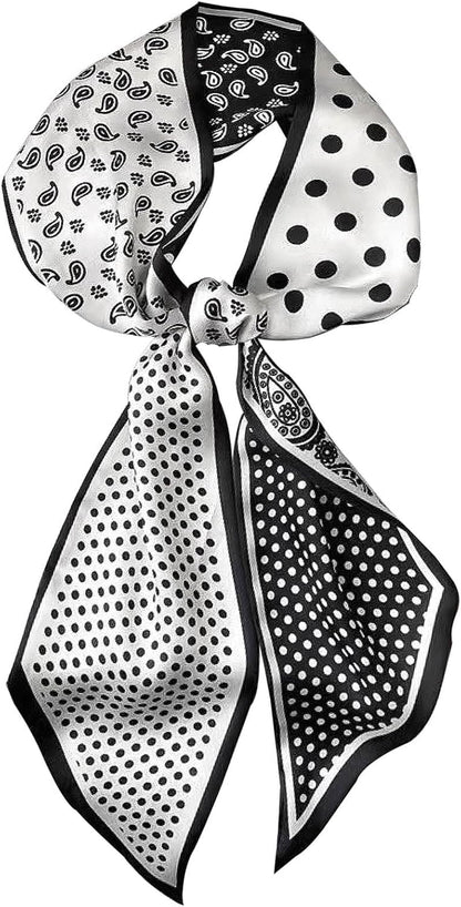 Head Scarf Hair Neck Scarves for Women Purse Bag Scarfs for Handbags Silky Long Thin Satin Headscarf Fashion