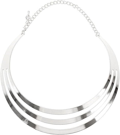 Hewill Chunky Gold Necklace Big Statement Chunky Necklace for Women African Tribe Wide Metal Choker Necklaces Jewelry