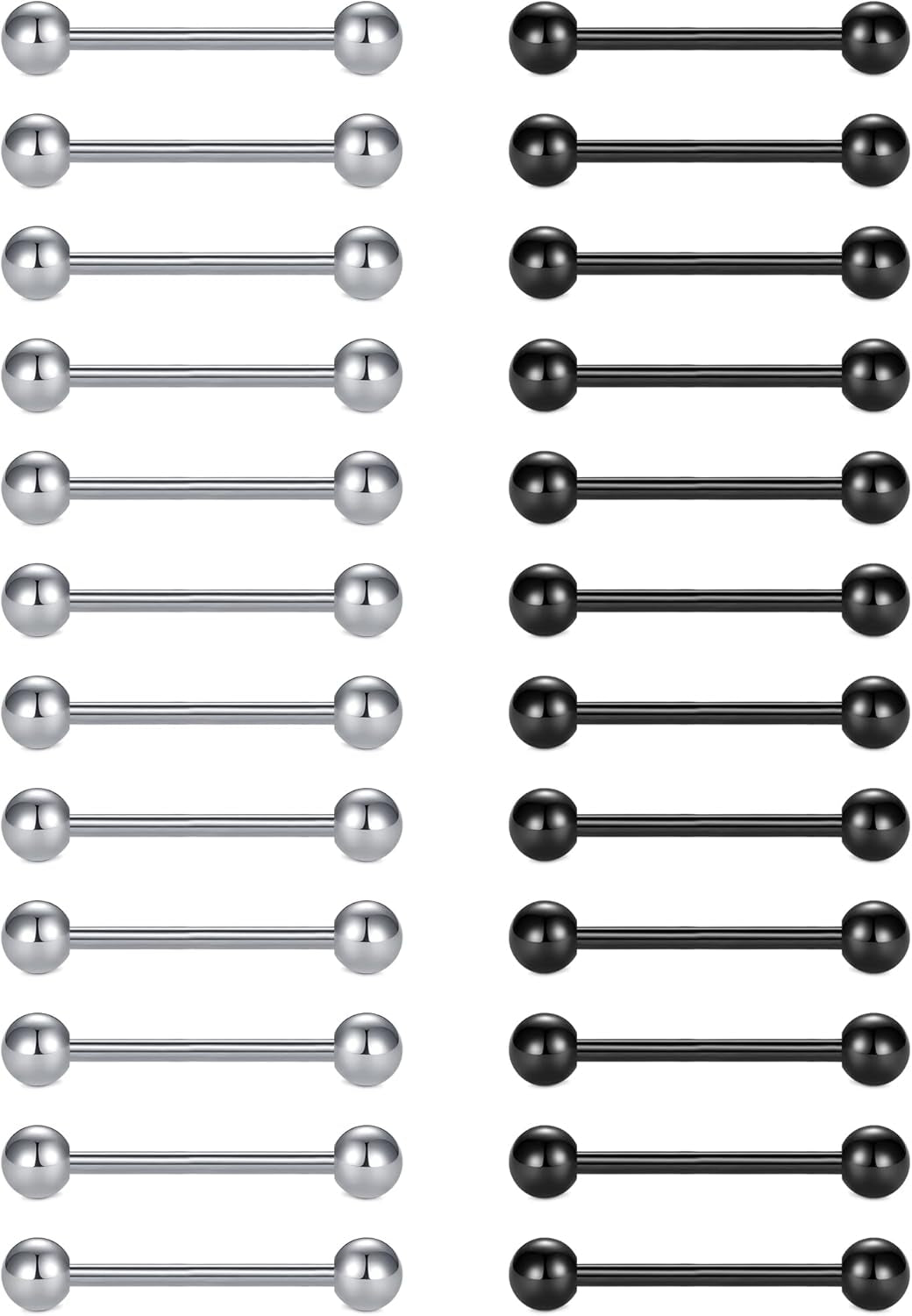 VCMART 12Mm-18Mm 14G Tongue Rings Nipple Straight Barbells Surgical Steel Body Piercing Jewelry