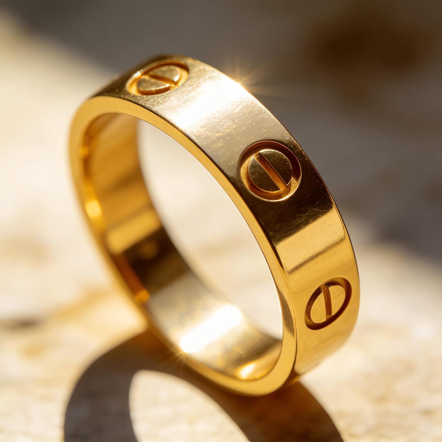 Stunning gold-plated ring showcasing luxurious finish and modern design