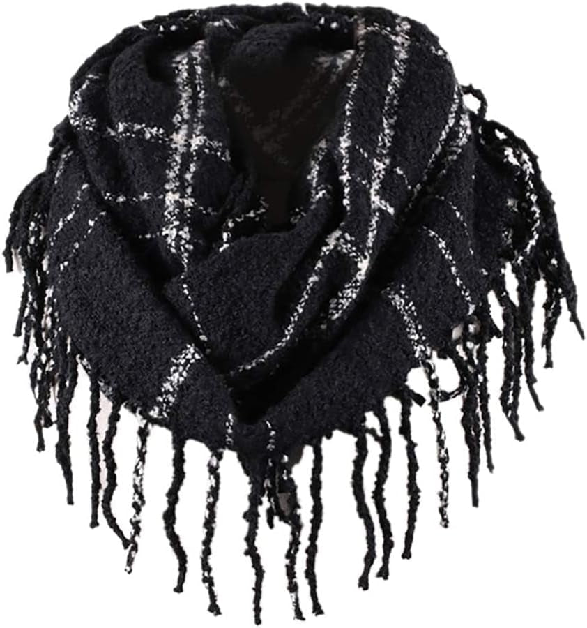 Chalier Infinity Scarf Winter Double-Layer Neck Warmer Knit Fleece Lined Circle Loop Scarves