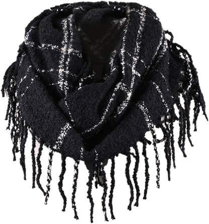 Chalier Infinity Scarf Winter Double-Layer Neck Warmer Knit Fleece Lined Circle Loop Scarves