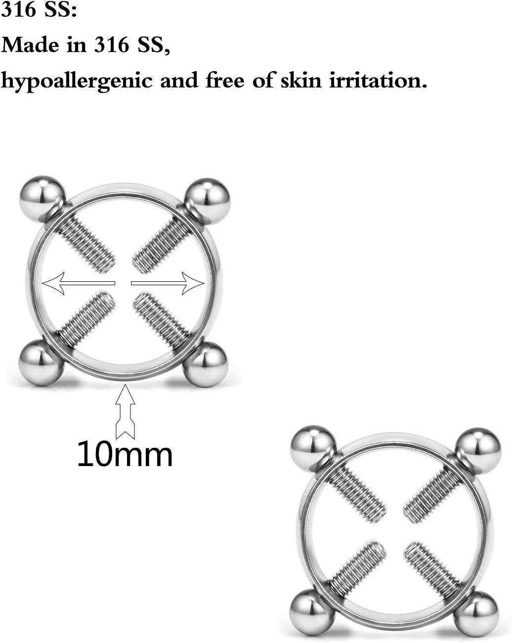 Hypoallergenic fake nipple piercing for women