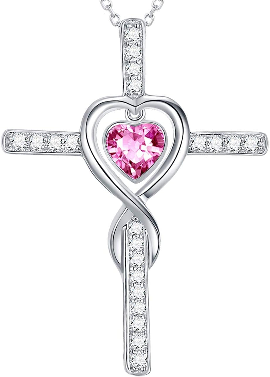 Dorella Love Infinity Christmas Jewelry for Women Birthday Gifts Wife Mom December January Birthstones Blue Topaz Garnet and More Stones Jewelry 925 Sterling Silver