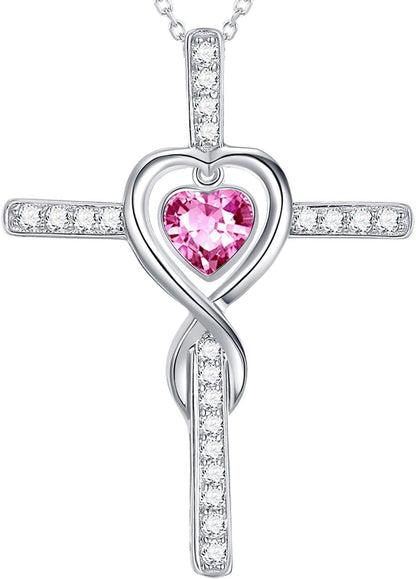 Dorella Love Infinity Christmas Jewelry for Women Birthday Gifts Wife Mom December January Birthstones Blue Topaz Garnet and More Stones Jewelry 925 Sterling Silver