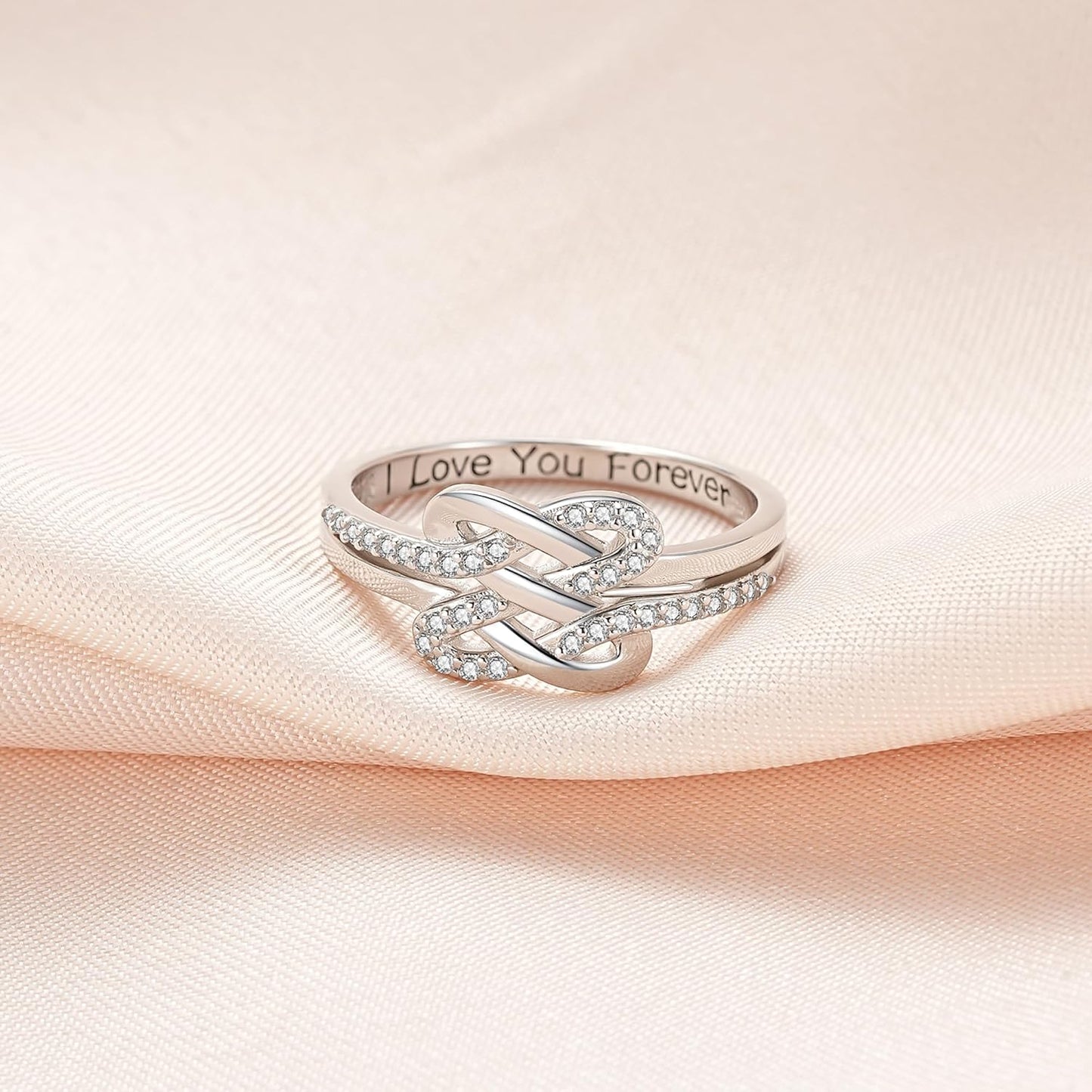 Personalized mother daughter ring sterling silver gift