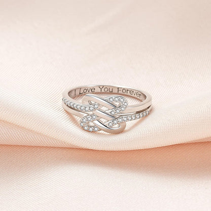 Personalized mother daughter ring sterling silver gift